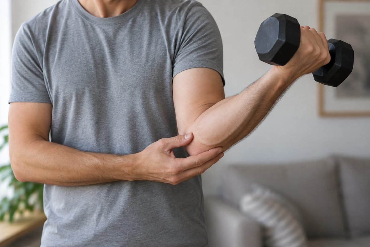 ¿Por qué me duele el codo al coger peso?